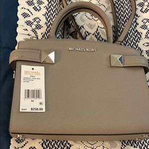 Michael Kors Karla Grey  Leather Satchel/Crossbody